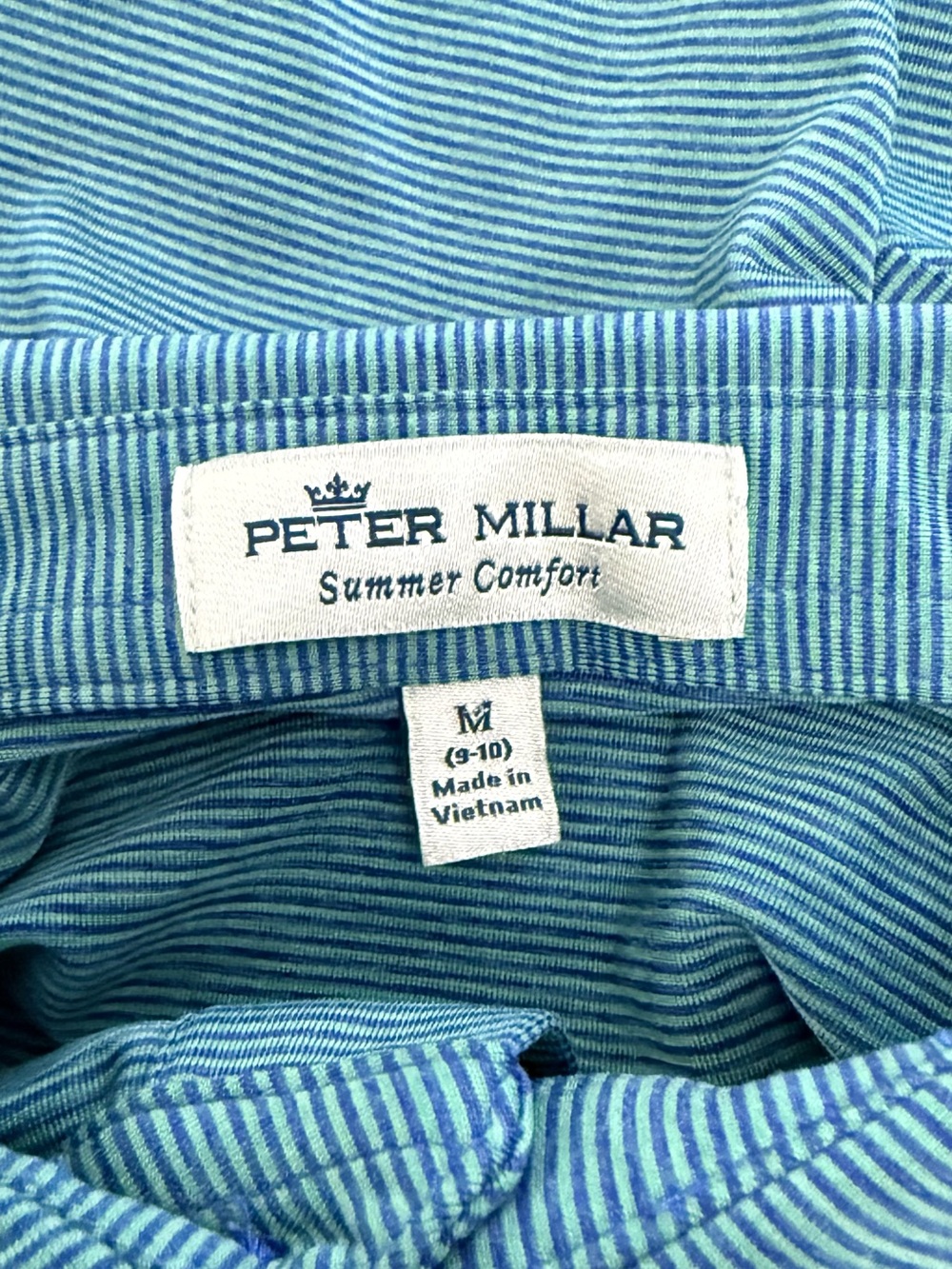Big Kids Peter Millar | Micro Stripped Summer Comfort Golf Polo | Medium 9-10 - Picture 3 of 5